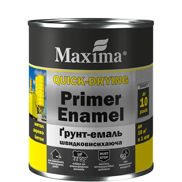 Ґрунт-емаль швидковисихаюча алкідна червона глянцева MAXIMA