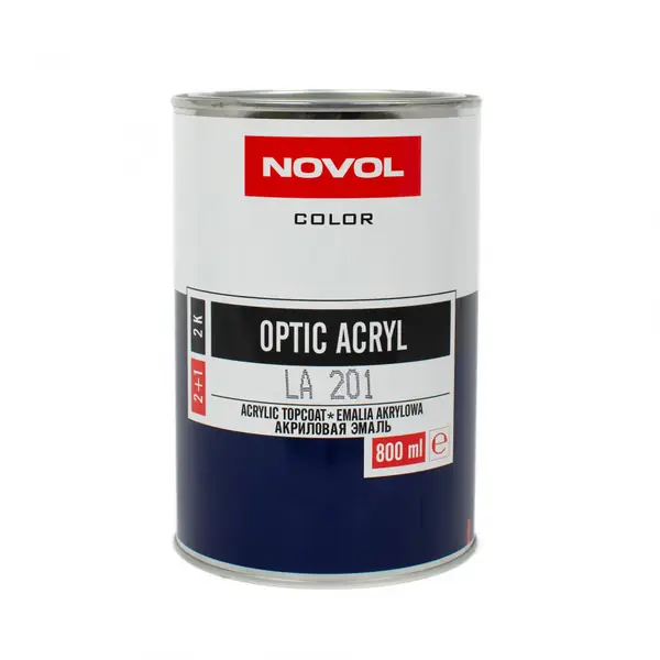 Автоемаль акрилова 2К NOVOL OPTIC ACRYL LA 201 «Біла» 0,8 л