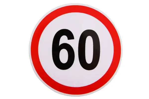 Розпізнавальний знак "60" — обмеження максимальної швидкості, наклейка Ø 160 мм