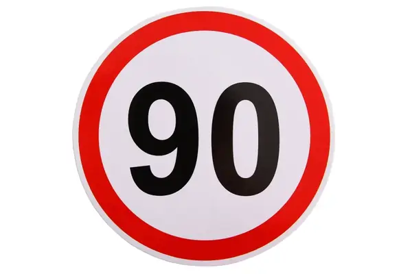 Розпізнавальний знак "90" — обмеження максимальної швидкості, наклейка Ø 160 мм