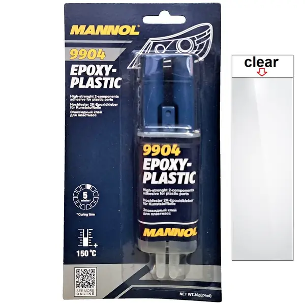 Клей епоксидний двокомпонентний для пластмас MANNOL 9904 Epoxy-Plastic, 30 г