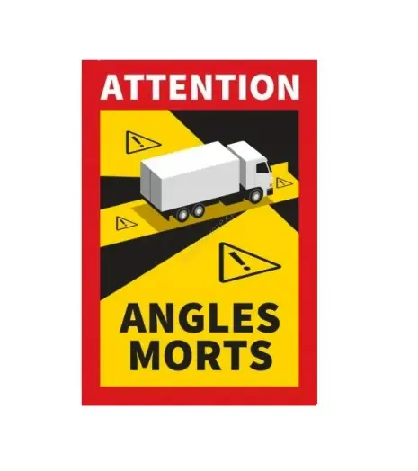 Наклейка «ATTENTION ANGLES MORTS» (сліпа зона) 170×250 мм, KORMEX R603LAM